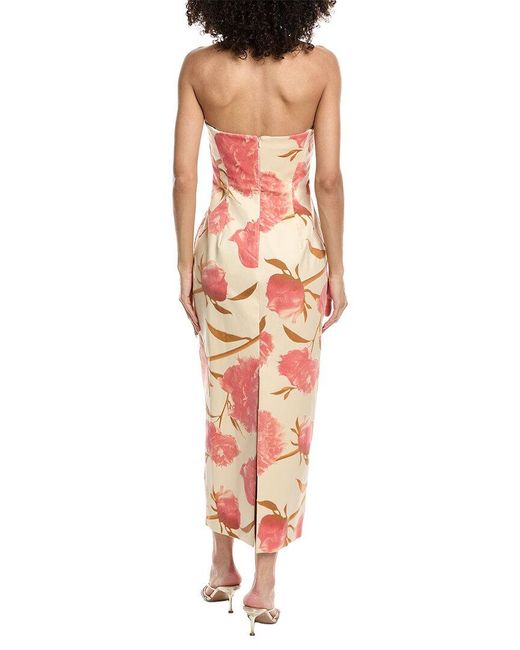 Lela Rose Red Draped Bust Sheath Dress