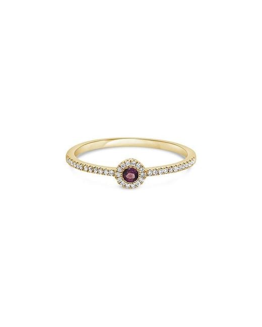 Sabrina Designs White 14K 0.13 Ct. Tw. Diamond & Amethyst Ring