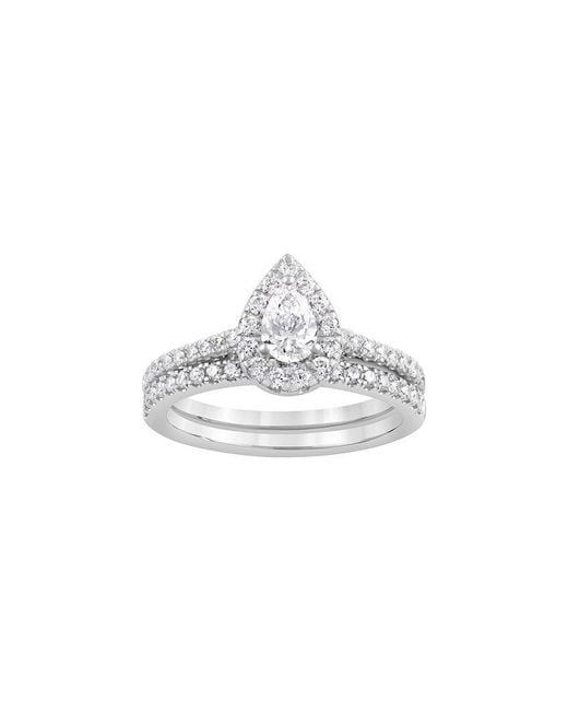 Lab Grown Diamonds White 14K 1.00 Ct. Tw. Lab Grown Diamond Halo Ring