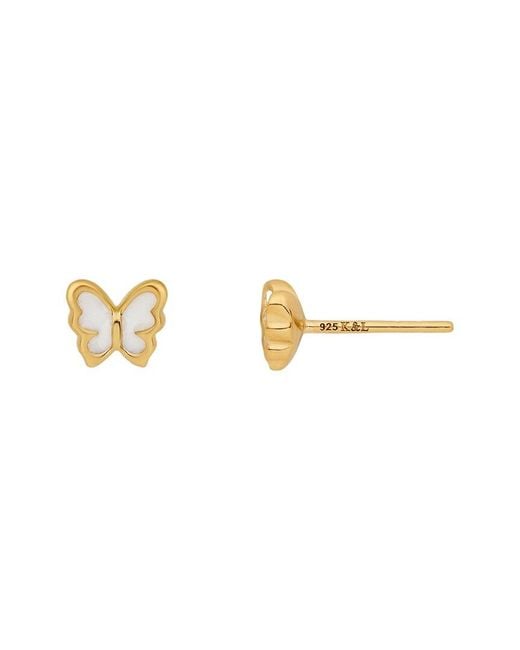 Karma and Luck Metallic Plated Stud Earrings
