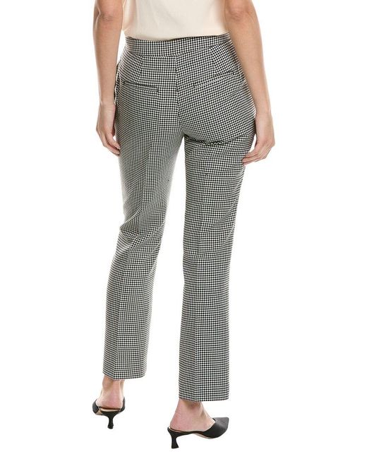 Tahari Gray Straight Leg Wool-Blend Trouser