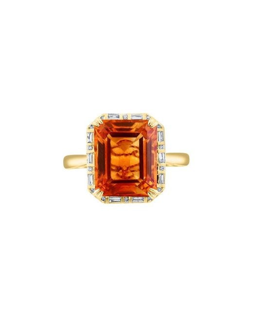 Effy Fine Jewelry Orange 14K 6.14 Ct. Tw. Diamond & Citrine Ring