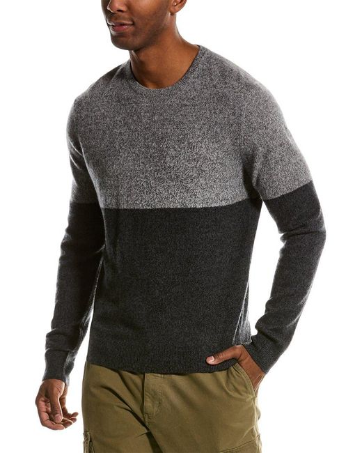 Magaschoni Gray Colorblocked Cashmere Pullover for men