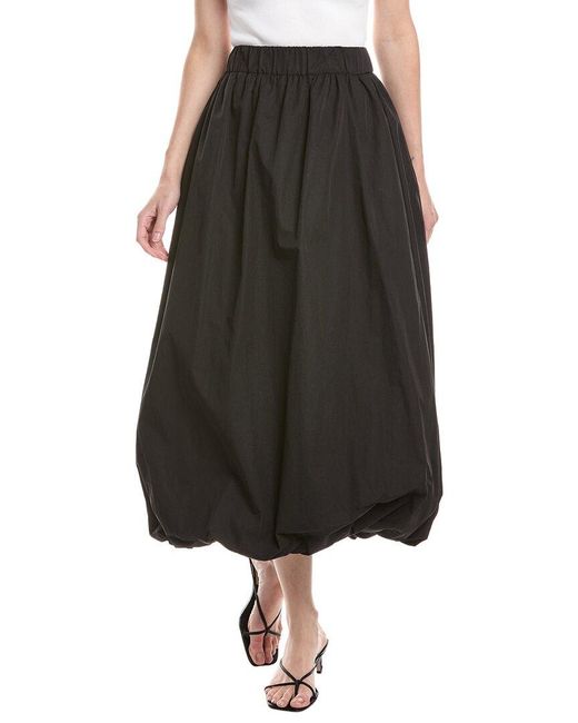 Kenneth Cole Black Poplin Bubble Midi Skirt