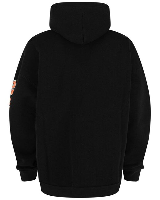 Balenciaga Black Oversized Logo Print Hoodie for men