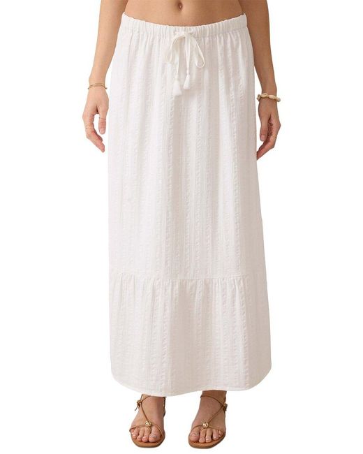 Faherty Brand White Dune Cotton Gauze Rees Skirt