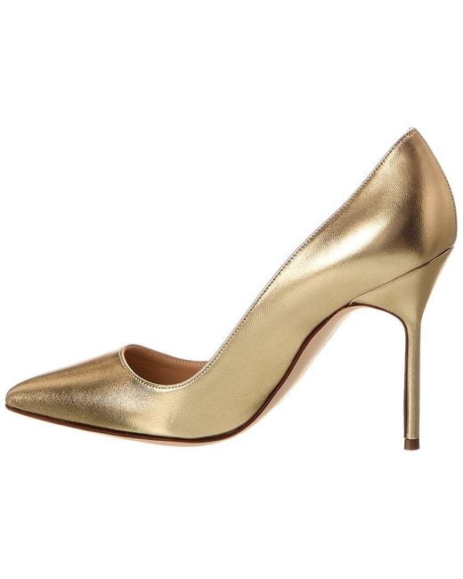 Manolo Blahnik White Bb 105 Leather Pump