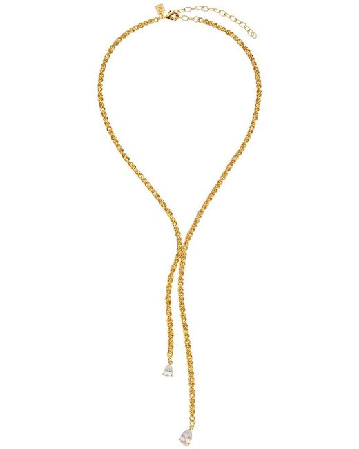 Crystal Haze Jewelry Metallic 18K Plated Cz Lariat Necklace