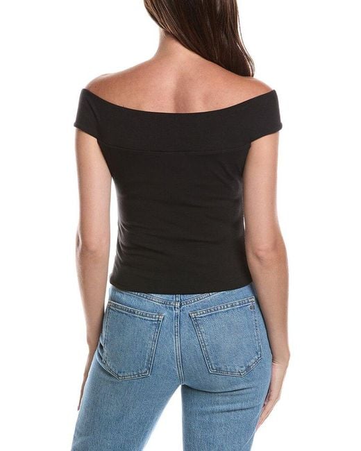 Z Supply Black Second Skin Off Shoulder Top
