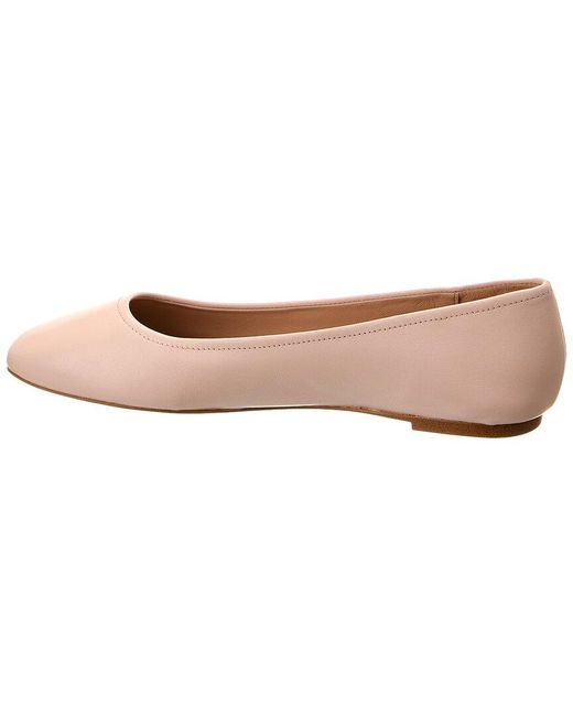 Stuart Weitzman Pink Nadine Leather Flat