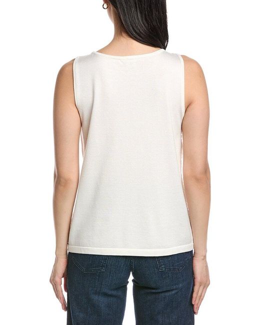 Anne Klein White Floral Applique Tank