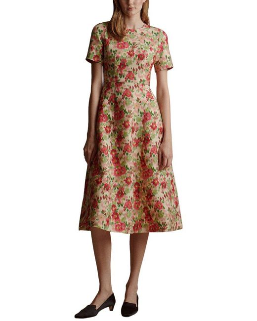 Adam Lippes Brown Evangeline Wool & Silk-Blend Dress