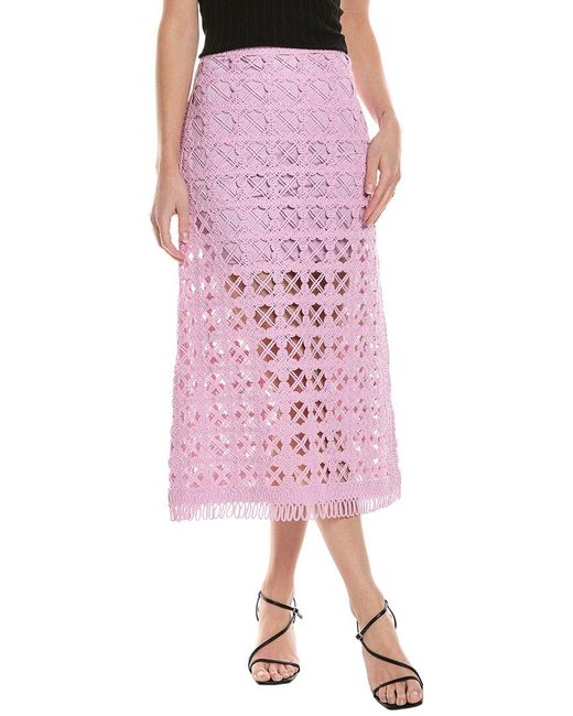 Maje Pink Knitted Skirt