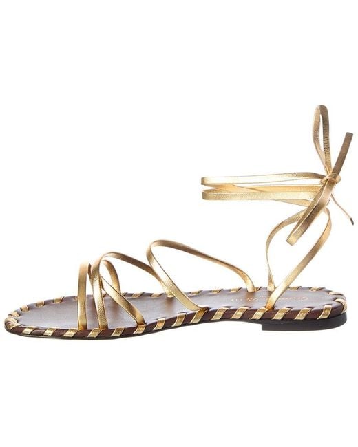 Gianvito Rossi Metallic Zaira Leather Sandal