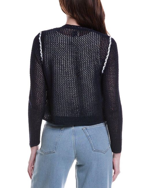 NIC+ZOE Blue Mesh Tie Cardigan