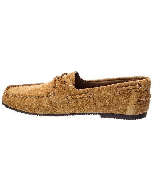 Tory Burch Brown Mini Chelsea Suede Boat Loafer