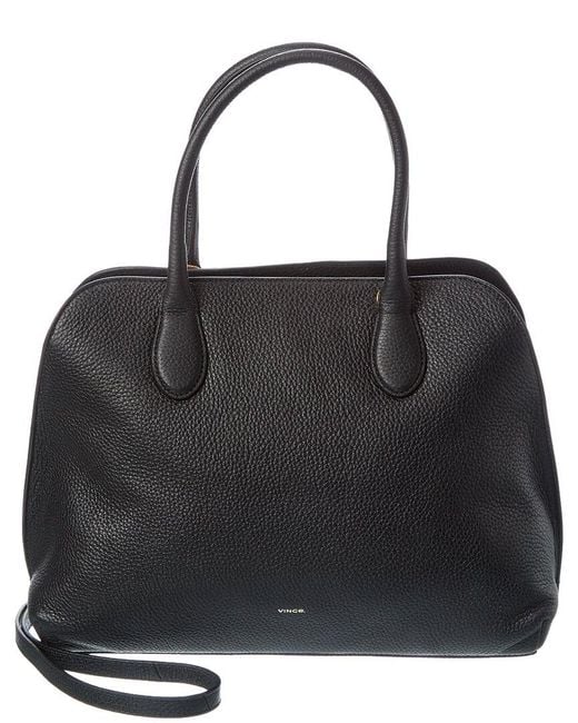 Vince Black Donna Medium Leather Satchel