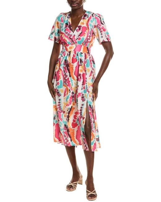 AMINA GLAM Red Midi Dress
