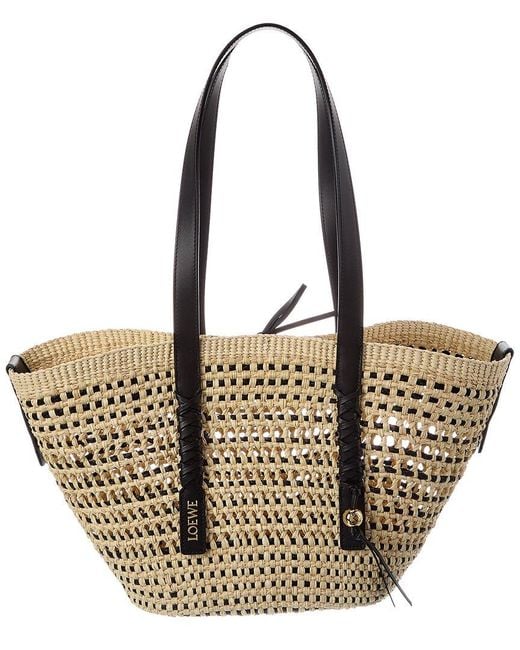 Loewe Metallic Braid Medium Palm & Leather Tote