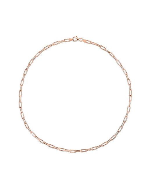 Italian Silver Metallic 18k Rose Gold Over Paperclip Chain Necklace