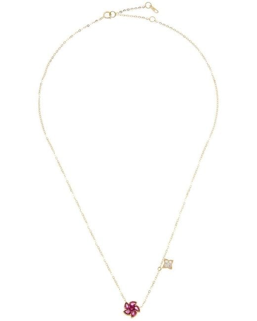 Maitre De Diamant Metallic 14K 1.01 Ct. Tw. Diamond & Ruby Necklace
