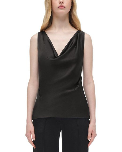 Jonathan Simkhai Black Nubia Draped Top