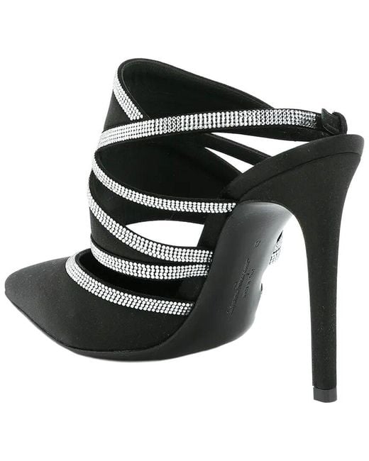Ferragamo Black Delianne Crystal Embellished Loafer