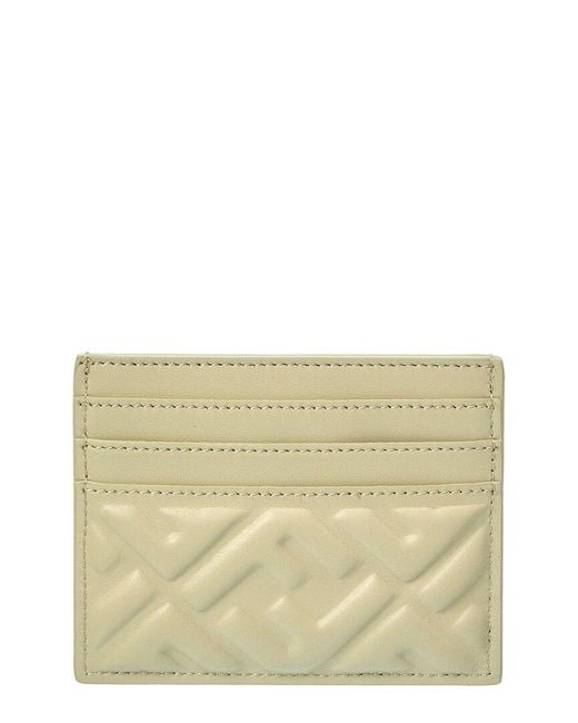 Fendi Natural Baguette Leather Card Holder