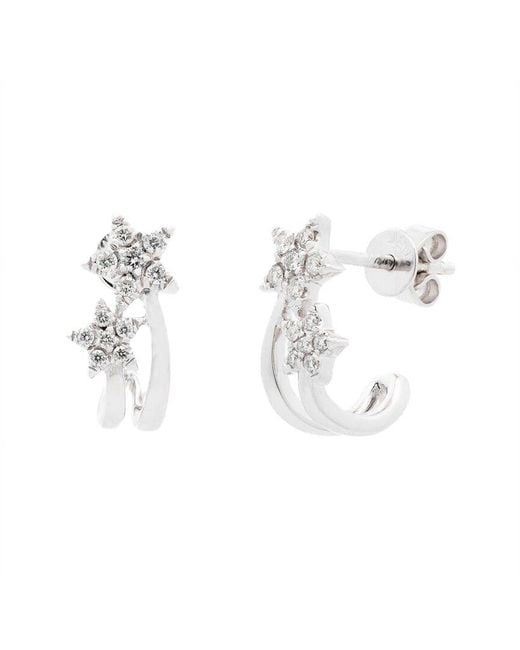 Maitre De Diamant White 18K 0.21 Ct. Tw. Diamond Two Shooting Stars Earrings