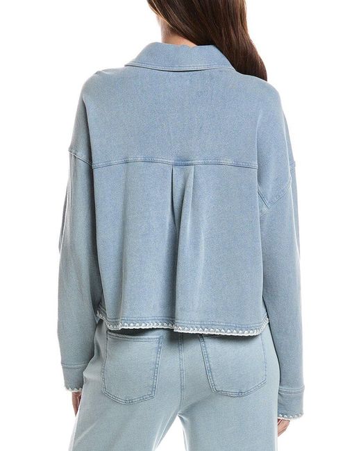 Z Supply Blue All Day Crop Whipstitch Jacket