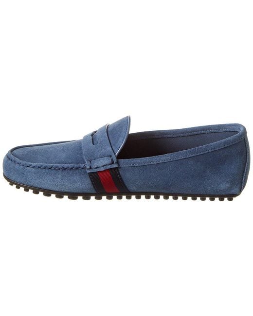 Gucci Blue Web Suede Driver for men