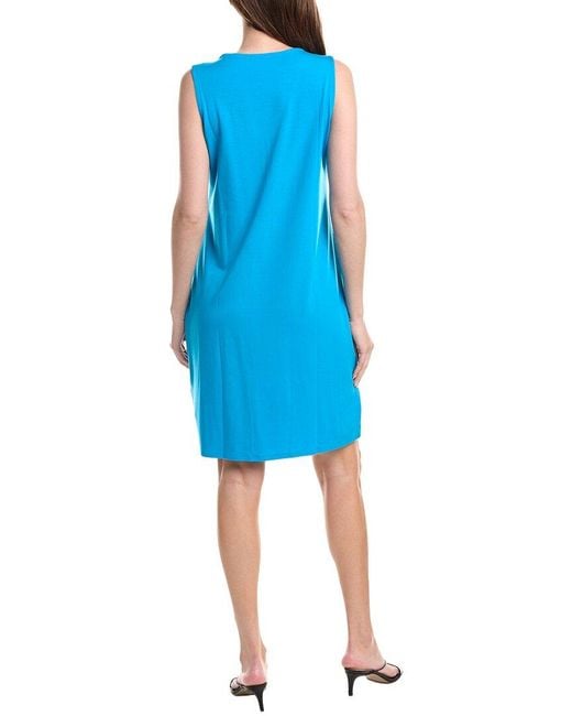 Eileen Fisher Blue Round Neck Dress