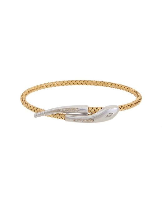 Meshmerise Metallic 18K Over 0.15 Ct. Tw. Diamond Mesh Bangle Bracelet