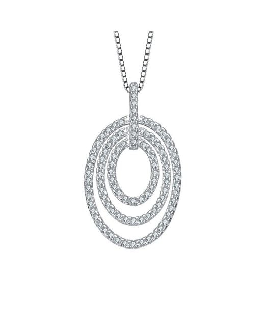 Genevive Jewelry Metallic Silver Cz Pendant