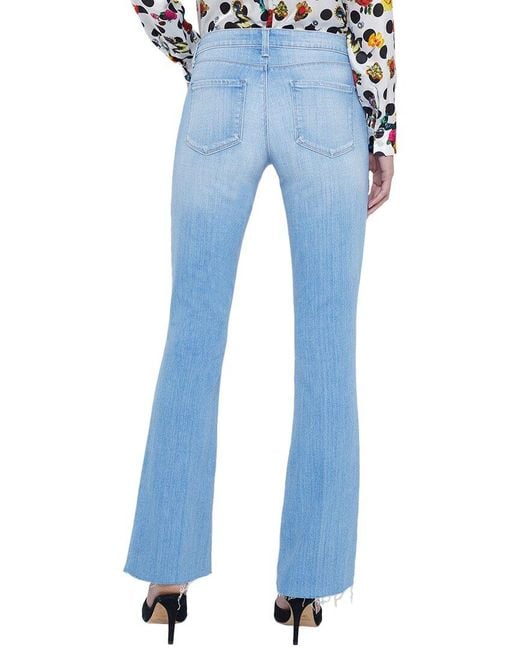 L'Agence Blue Sneeki Low-Rise Sneaker Straight Jean
