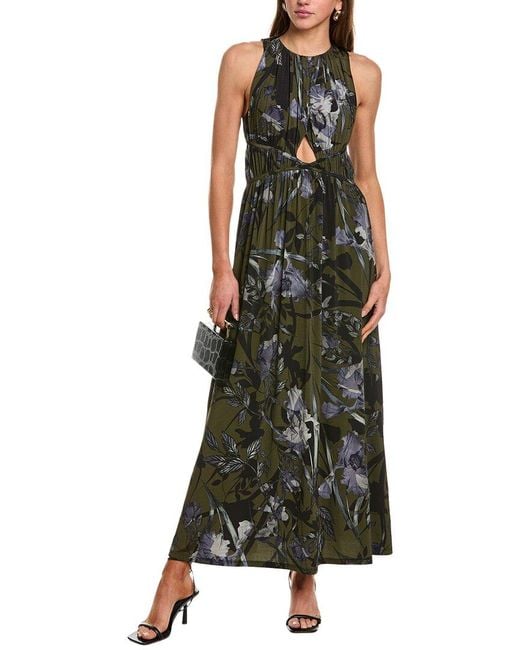 AllSaints Green Kaya Maxi Dress