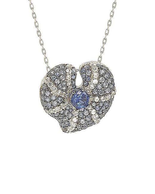 Suzy Levian White Floral 18k & Silver 1.82 Ct. Tw. Sapphire Necklace
