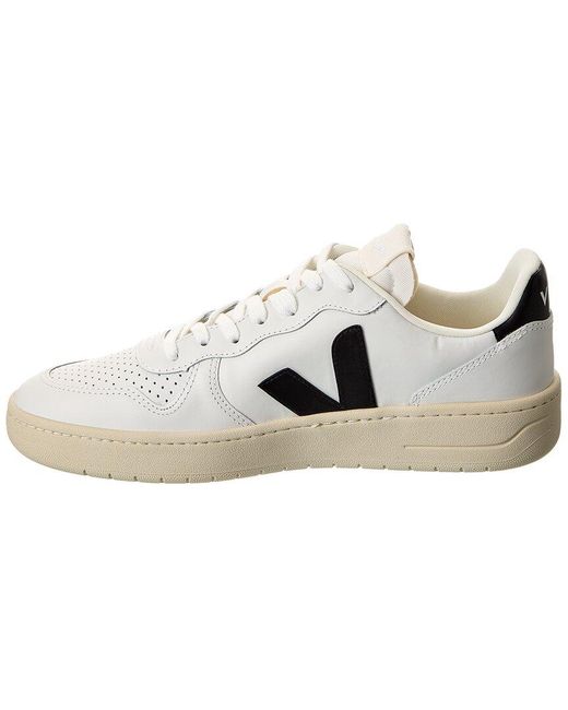 Veja White V-10 Prime Leather Sneaker for men