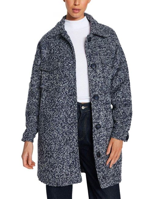 Trendyol Oversized Woolblend Coat in Blue Lyst