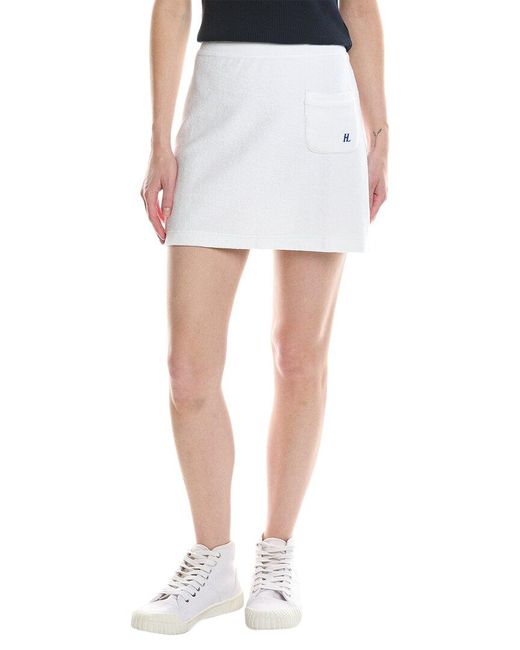 Helmut Lang White Toweling Terry Skirt