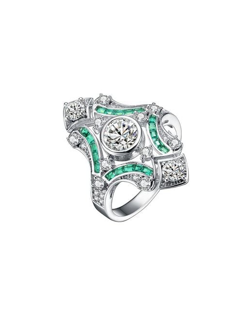 Genevive Jewelry Blue Silver Ring