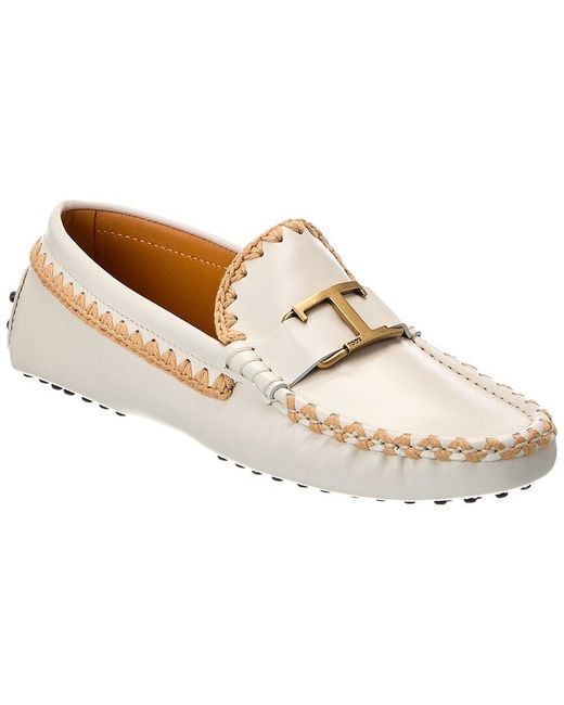 Tod's White Timeless Leather Loafer