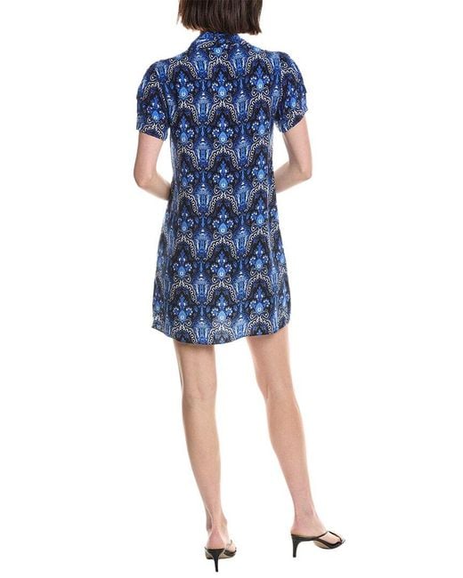 Alice + Olivia Blue Jem Shirtdress