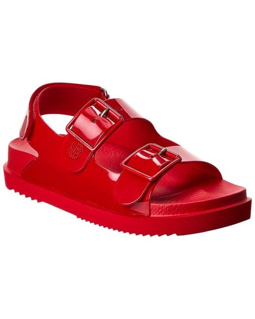 Gucci Red Double G Rubber Sandal