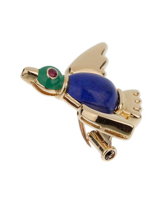Cartier Blue 18K Bird Brooch (Authentic Pre-Owned)