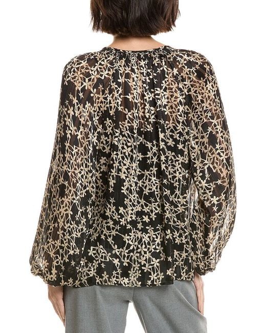 Vince Camuto Black Tie Neck Blouse