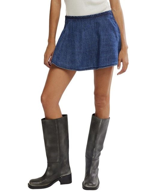 Free People Blue Paradise Found Denim Skort