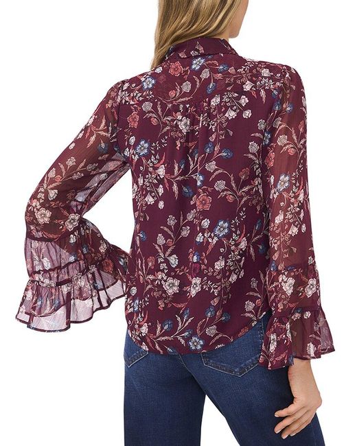 Cece Red Button Shirt