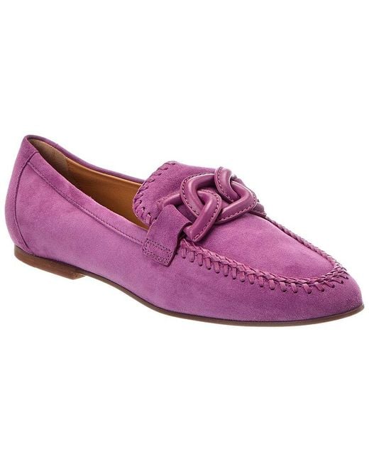 Tod's Purple Suede Loafer