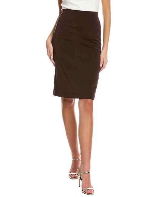 Samantha Sung Chloe Silk Pencil Skirt in Brown | Lyst